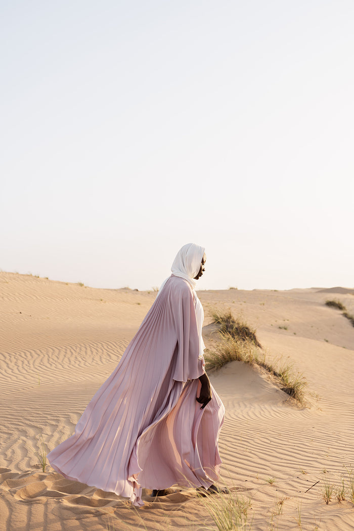 Nude Layered Abaya
