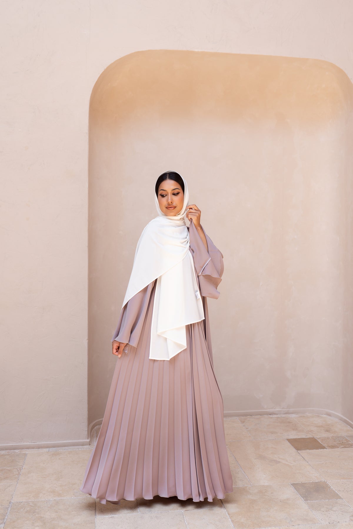Tan Layered abaya