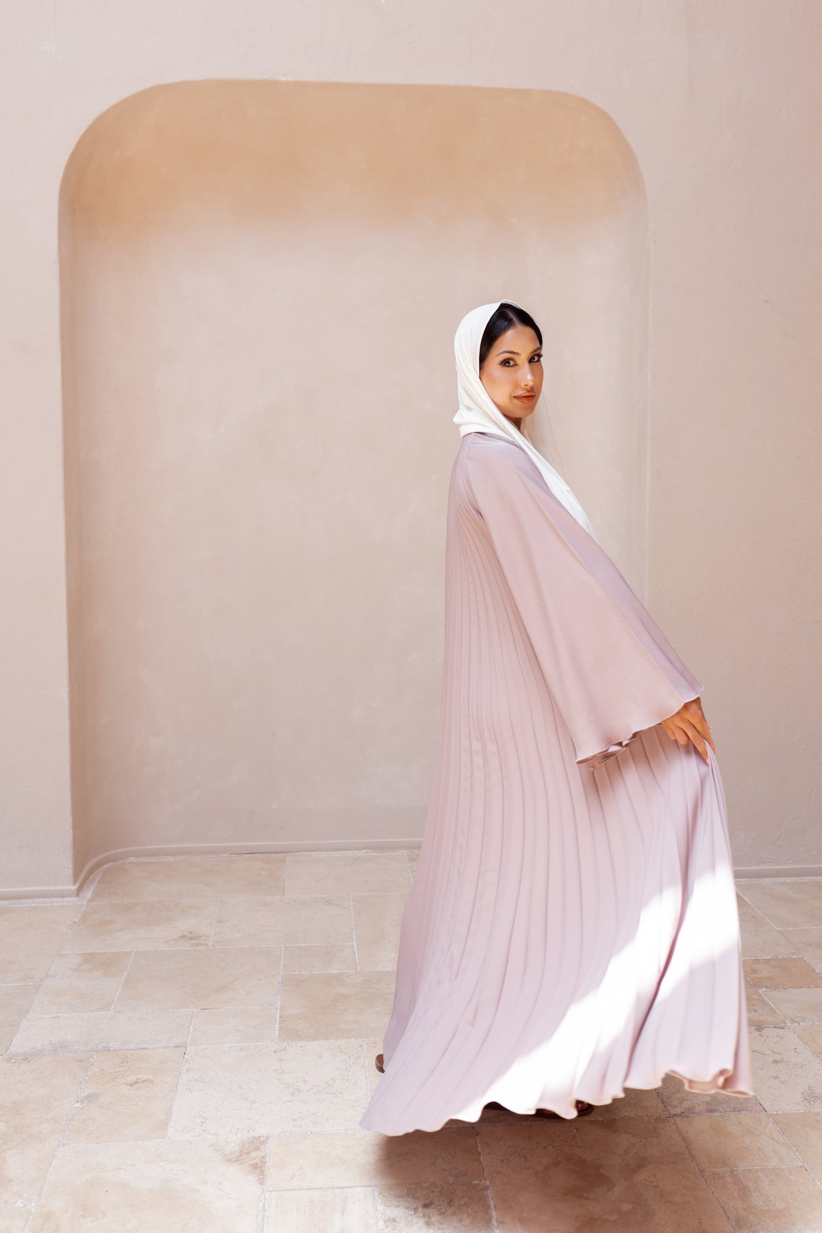 Tan Layered abaya